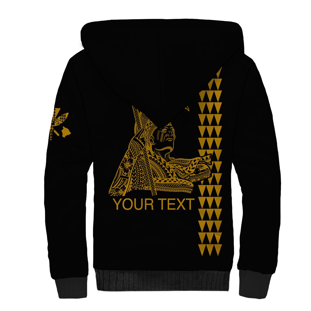 Custom Hawaii Sherpa Hoodie King Kamehameha Day - Gold LT6 - Wonder Print Shop
