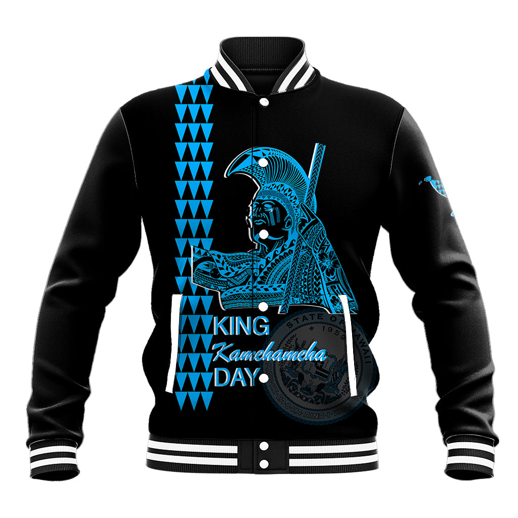 Custom Hawaii Baseball Jacket King Kamehameha Day - Blue LT6 - Wonder Print Shop