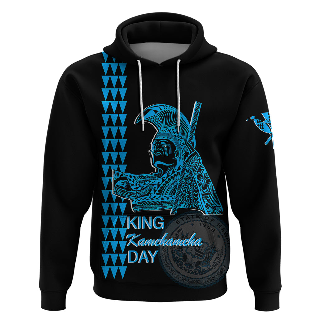 Custom Hawaii Hoodie King Kamehameha Day - Blue LT6 - Wonder Print Shop