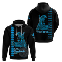 Custom Hawaii Hoodie King Kamehameha Day - Blue LT6 - Wonder Print Shop