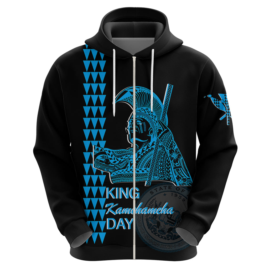 Custom Hawaii Hoodie King Kamehameha Day - Blue LT6 - Wonder Print Shop