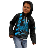 Custom Hawaii Kid Hoodie King Kamehameha Day - Blue LT6 - Wonder Print Shop