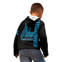 Custom Hawaii Kid Hoodie King Kamehameha Day - Blue LT6 - Wonder Print Shop
