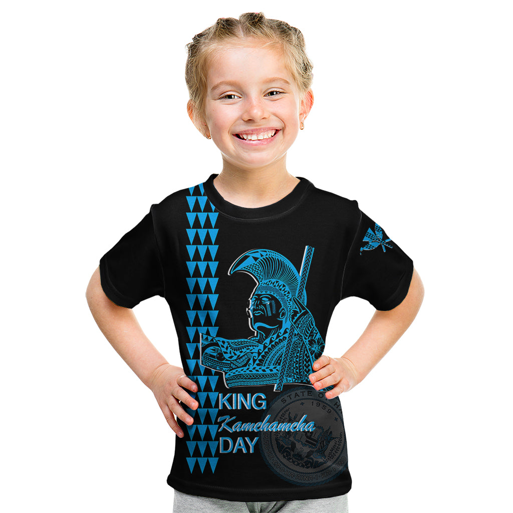 Custom Hawaii Kid T Shirt King Kamehameha Day - Blue LT6 - Wonder Print Shop