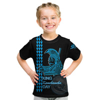 Custom Hawaii Kid T Shirt King Kamehameha Day - Blue LT6 - Wonder Print Shop
