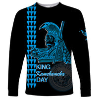 Custom Hawaii Long Sleeve Shirt King Kamehameha Day - Blue LT6 - Wonder Print Shop