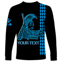 Custom Hawaii Long Sleeve Shirt King Kamehameha Day - Blue LT6 - Wonder Print Shop