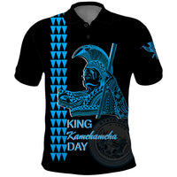 Custom Hawaii Polo Shirt King Kamehameha Day - Blue LT6 - Wonder Print Shop