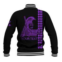 Custom Hawaii Baseball Jacket King Kamehameha Day - Purple LT6 - Wonder Print Shop