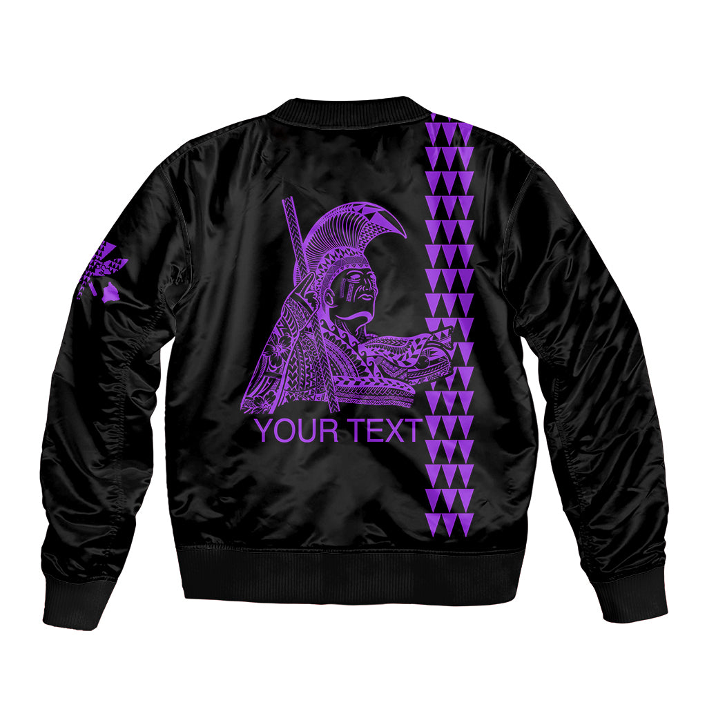 Custom Hawaii Bomber Jacket King Kamehameha Day - Purple LT6 - Wonder Print Shop