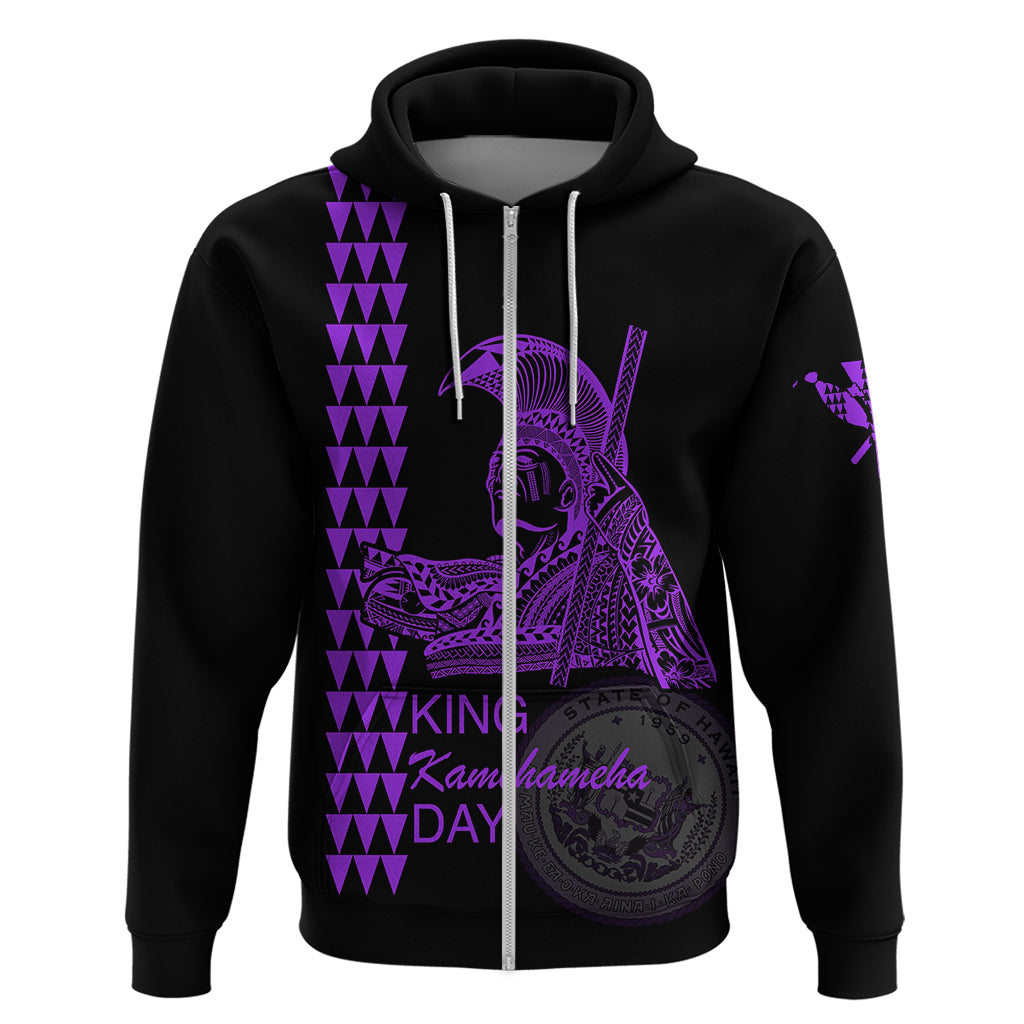 Custom Hawaii Hoodie King Kamehameha Day - Purple LT6 - Wonder Print Shop