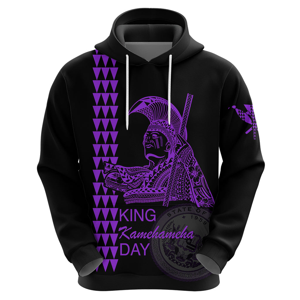Custom Hawaii Hoodie King Kamehameha Day - Purple LT6 - Wonder Print Shop