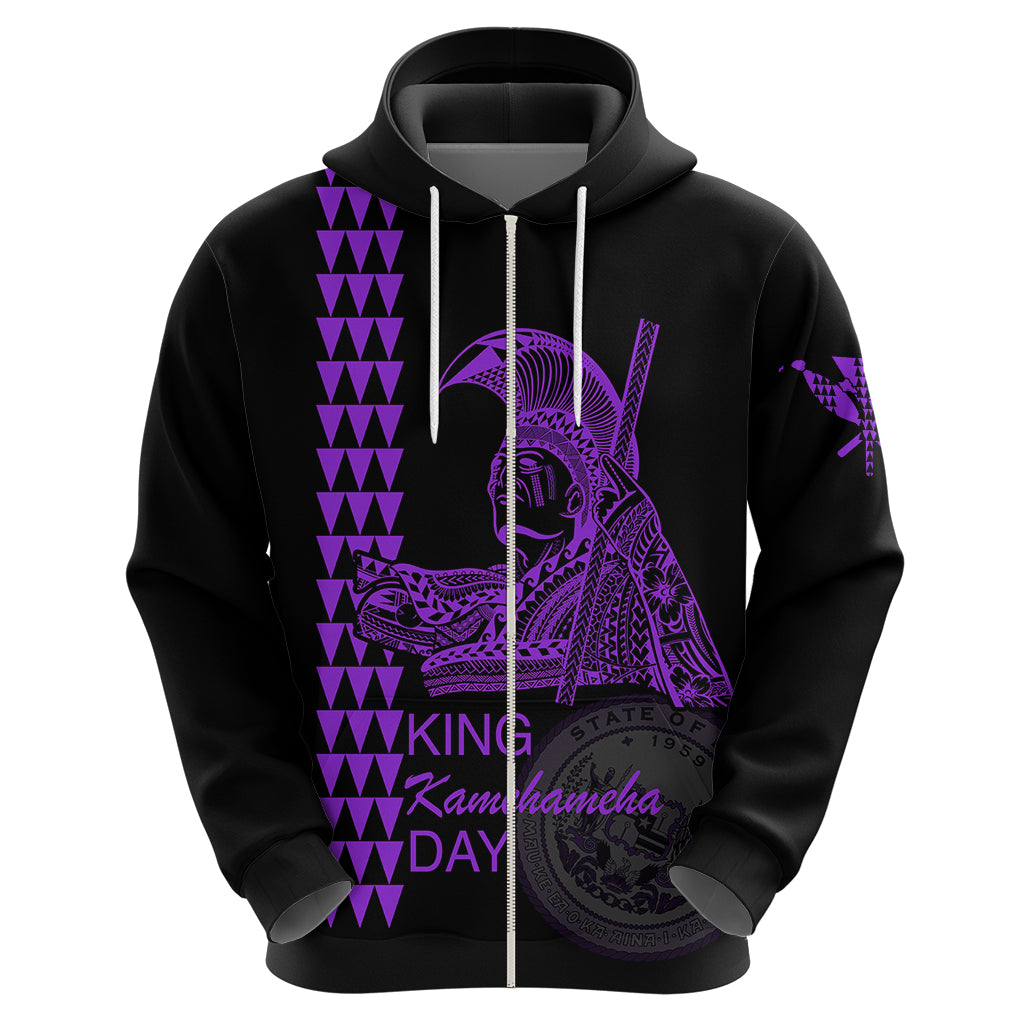 Custom Hawaii Hoodie King Kamehameha Day - Purple LT6 - Wonder Print Shop