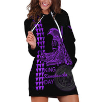 Custom Hawaii Hoodie Dress King Kamehameha Day - Purple LT6 - Wonder Print Shop