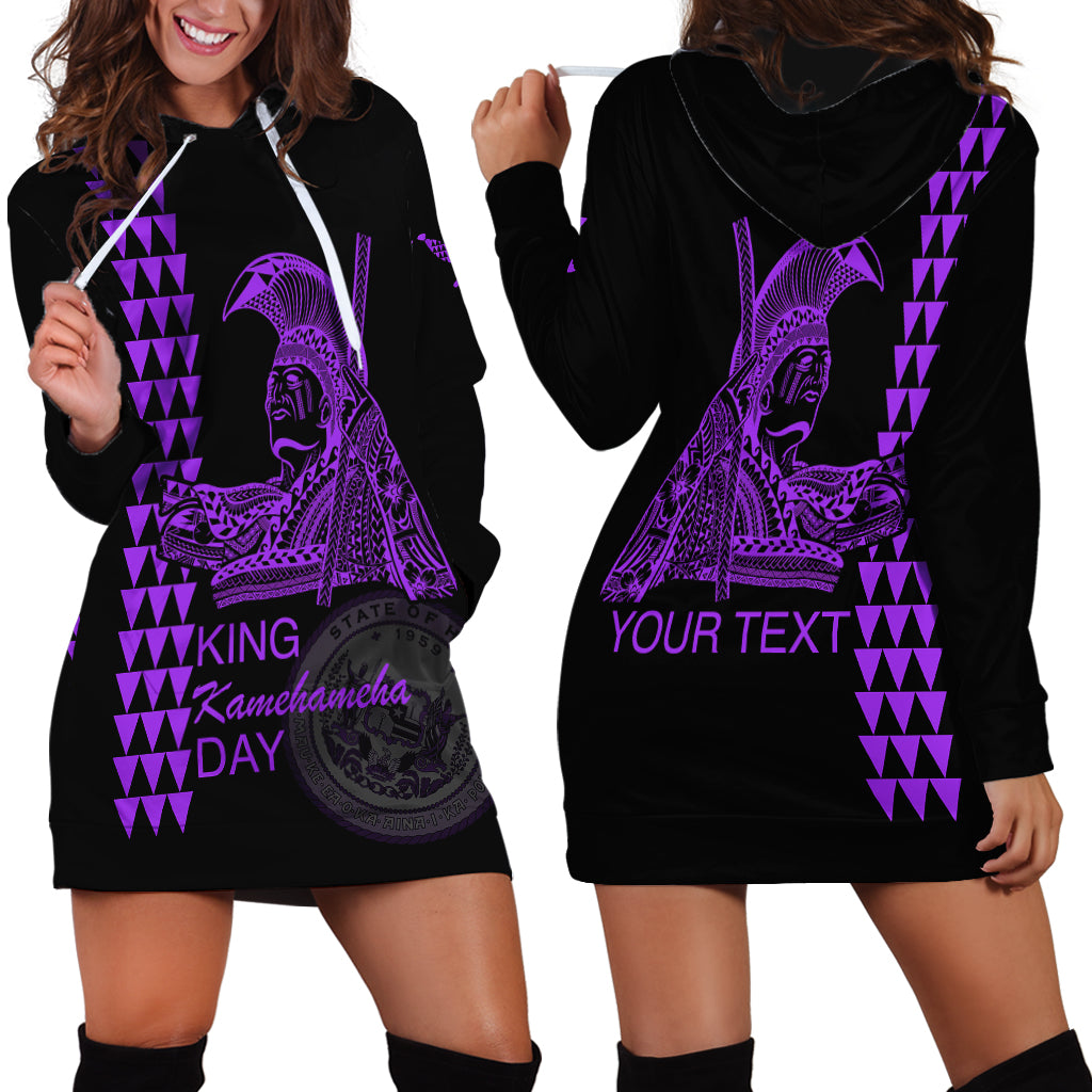 Custom Hawaii Hoodie Dress King Kamehameha Day - Purple LT6 - Wonder Print Shop