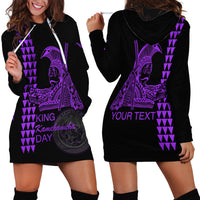 Custom Hawaii Hoodie Dress King Kamehameha Day - Purple LT6 - Wonder Print Shop