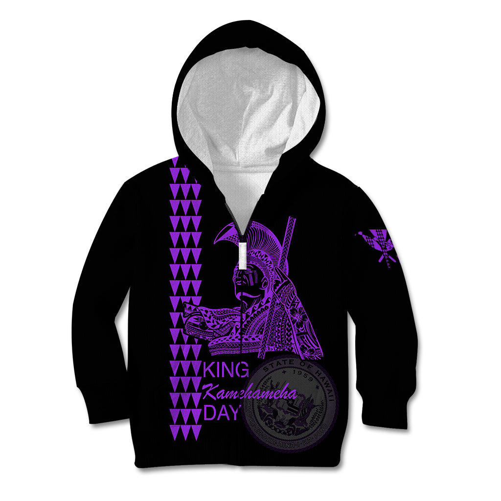 Custom Hawaii Kid Hoodie King Kamehameha Day - Purple LT6 - Wonder Print Shop