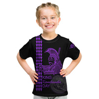 Custom Hawaii Kid T Shirt King Kamehameha Day - Purple LT6 - Wonder Print Shop