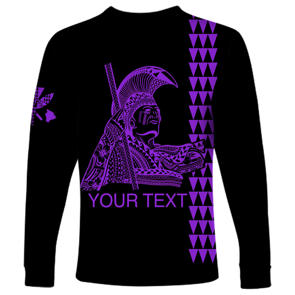 Custom Hawaii Long Sleeve Shirt King Kamehameha Day - Purple LT6 - Wonder Print Shop