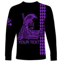 Custom Hawaii Long Sleeve Shirt King Kamehameha Day - Purple LT6 - Wonder Print Shop