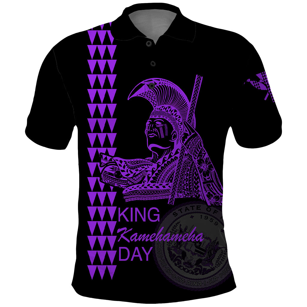 Custom Hawaii Polo Shirt King Kamehameha Day - Purple LT6 - Wonder Print Shop