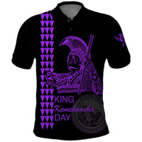 Custom Hawaii Polo Shirt King Kamehameha Day - Purple LT6 - Wonder Print Shop
