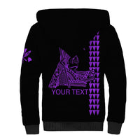 Custom Hawaii Sherpa Hoodie King Kamehameha Day - Purple LT6 - Wonder Print Shop