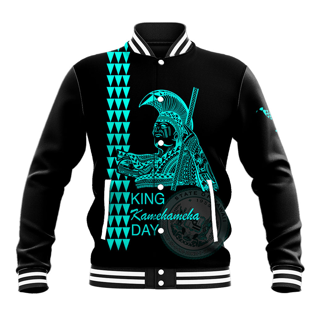 Custom Hawaii Baseball Jacket King Kamehameha Day - Green LT6 - Wonder Print Shop