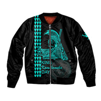Custom Hawaii Bomber Jacket King Kamehameha Day - Green LT6 - Wonder Print Shop