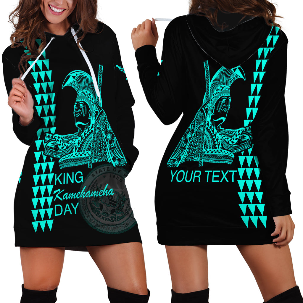 Custom Hawaii Hoodie Dress King Kamehameha Day - Green LT6 - Wonder Print Shop