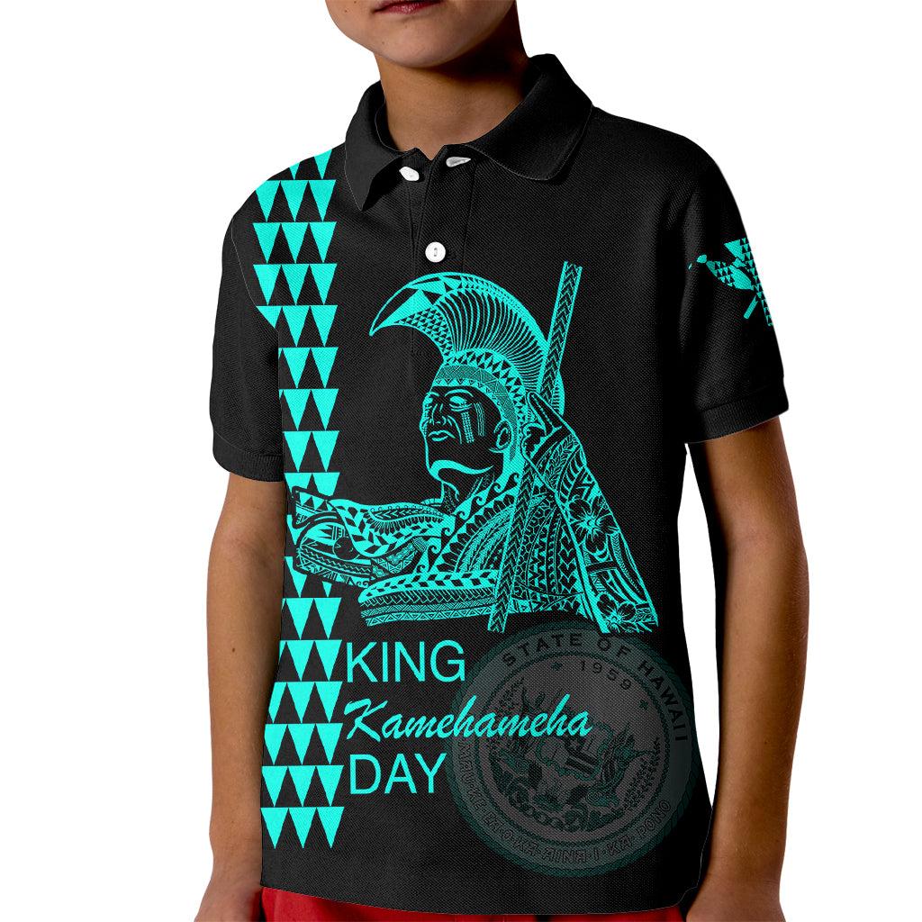 Custom Hawaii Kid Polo Shirt King Kamehameha Day - Green LT6 - Wonder Print Shop
