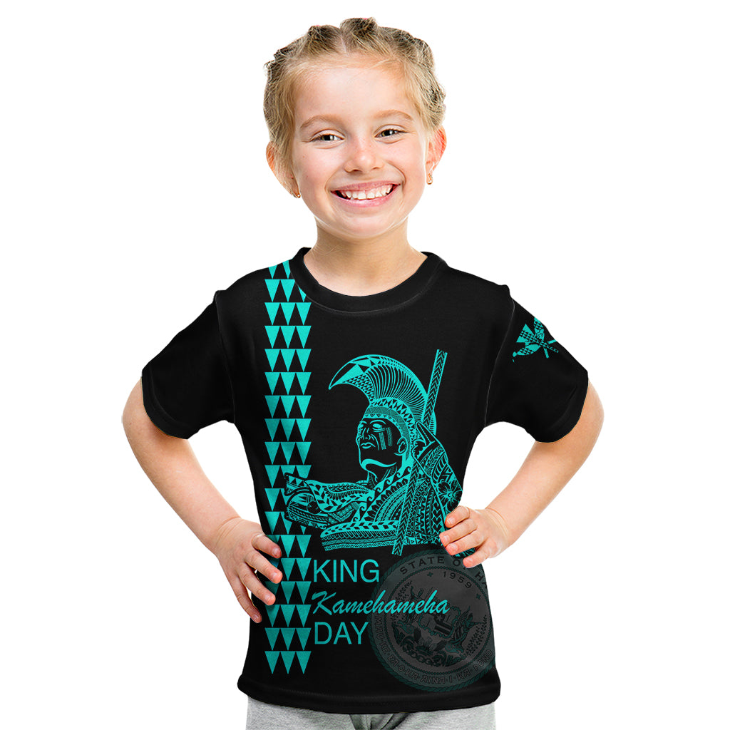 Custom Hawaii Kid T Shirt King Kamehameha Day - Green LT6 - Wonder Print Shop