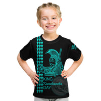 Custom Hawaii Kid T Shirt King Kamehameha Day - Green LT6 - Wonder Print Shop