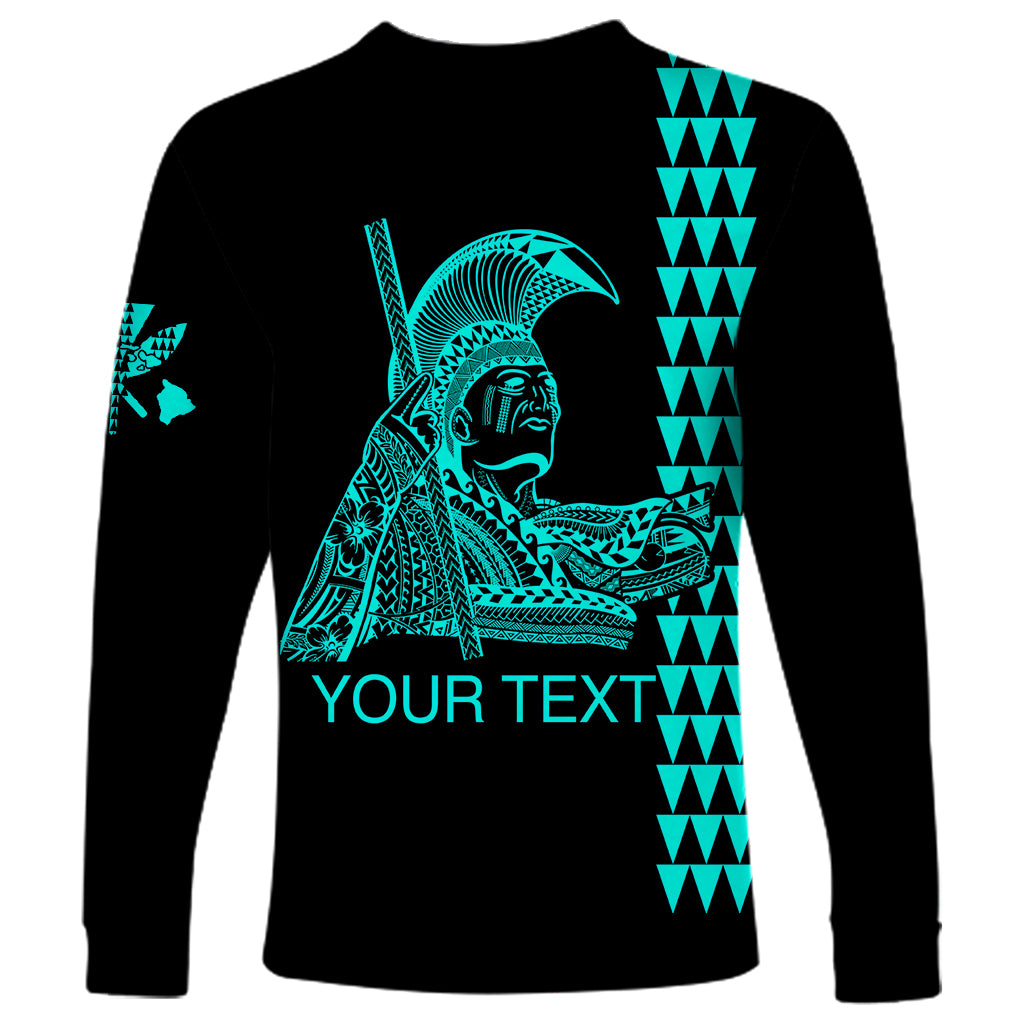 Custom Hawaii Long Sleeve Shirt King Kamehameha Day - Green LT6 - Wonder Print Shop
