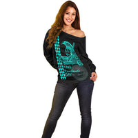 Custom Hawaii Off Shoulder Sweater King Kamehameha Day - Green LT6 - Wonder Print Shop