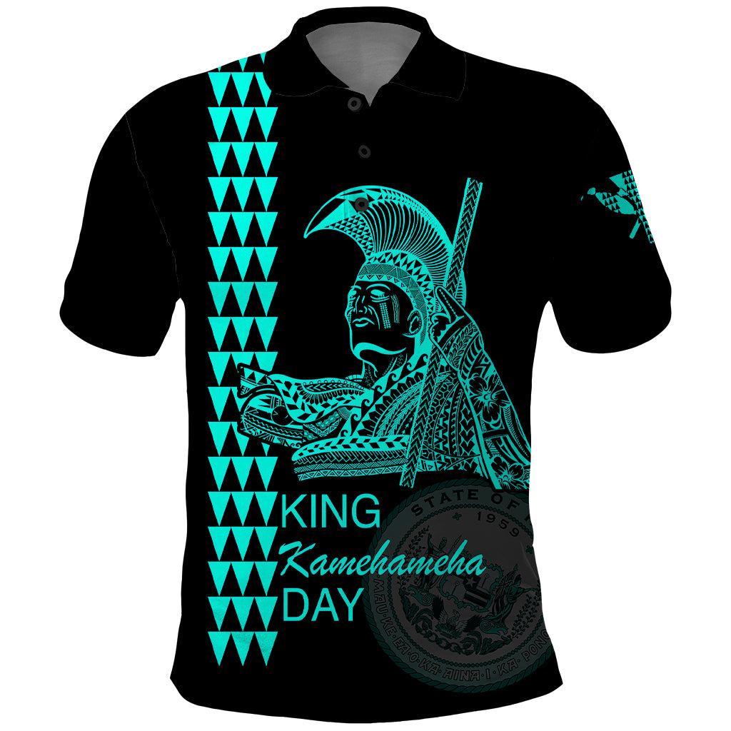 Custom Hawaii Polo Shirt King Kamehameha Day - Green LT6 - Wonder Print Shop