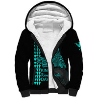 Custom Hawaii Sherpa Hoodie King Kamehameha Day - Green LT6 - Wonder Print Shop
