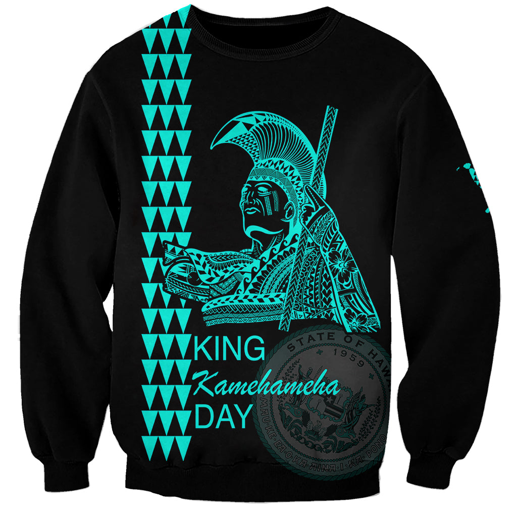 Custom Hawaii Sweatshirt King Kamehameha Day - Green LT6 - Wonder Print Shop