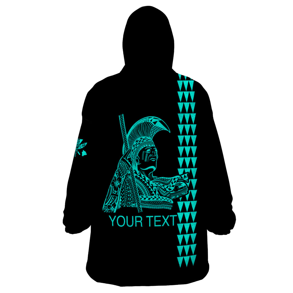Custom Hawaii Wearable Blanket Hoodie King Kamehameha Day - Green LT6 - Wonder Print Shop