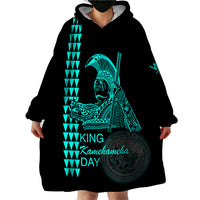 Custom Hawaii Wearable Blanket Hoodie King Kamehameha Day - Green LT6 - Wonder Print Shop