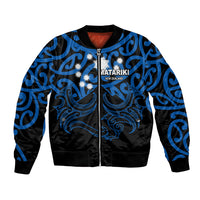 Matariki New Zealand Bomber Jacket Maori New Year Blue LT6 - Wonder Print Shop