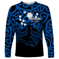 Matariki New Zealand Long Sleeve Shirt Maori New Year Blue LT6 - Wonder Print Shop
