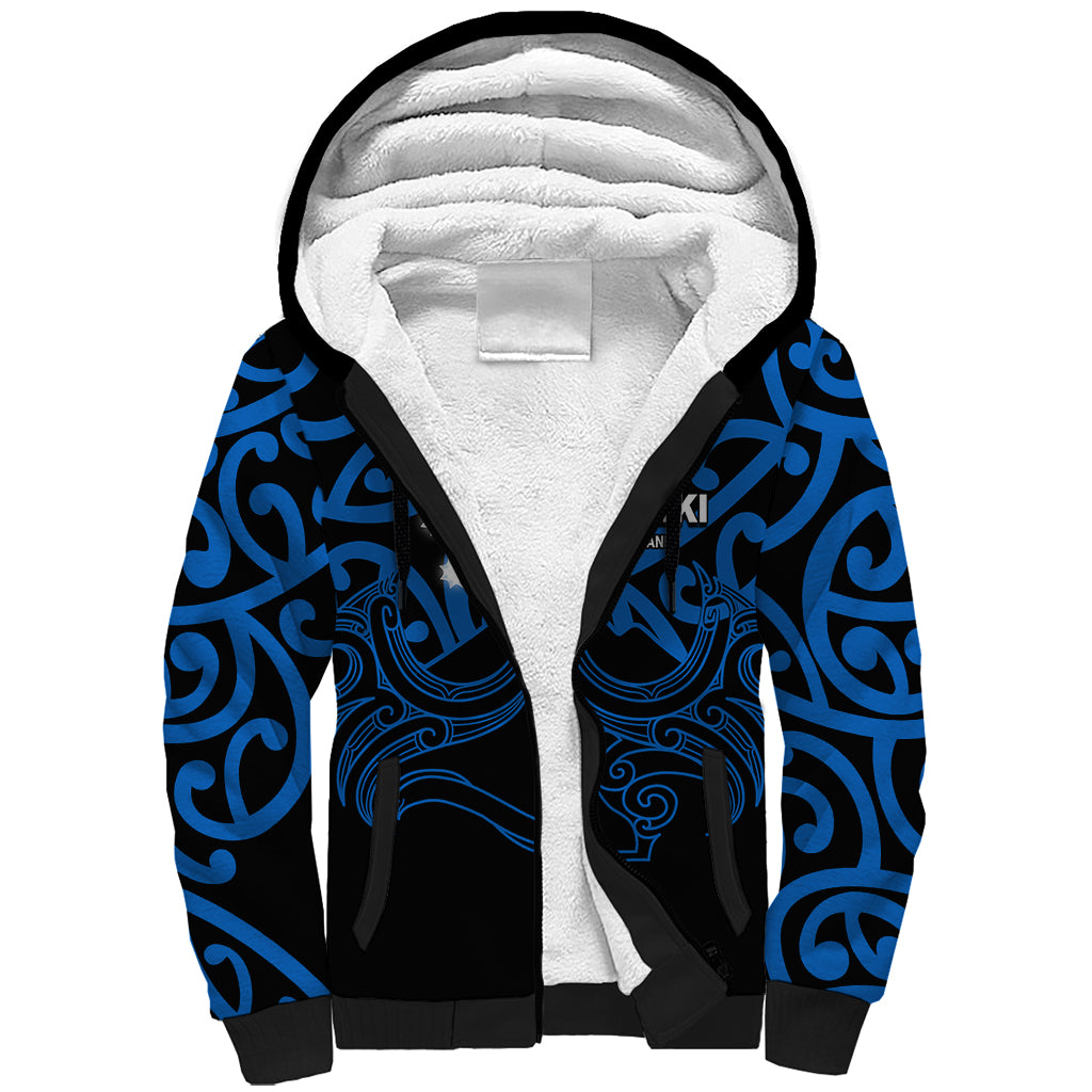 Matariki New Zealand Sherpa Hoodie Maori New Year Blue LT6 - Wonder Print Shop