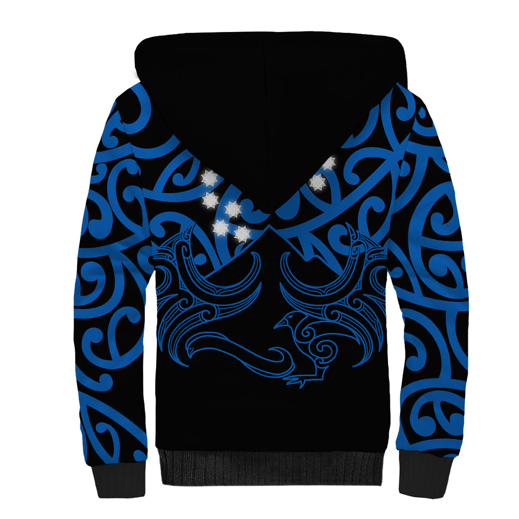Matariki New Zealand Sherpa Hoodie Maori New Year Blue LT6 - Wonder Print Shop