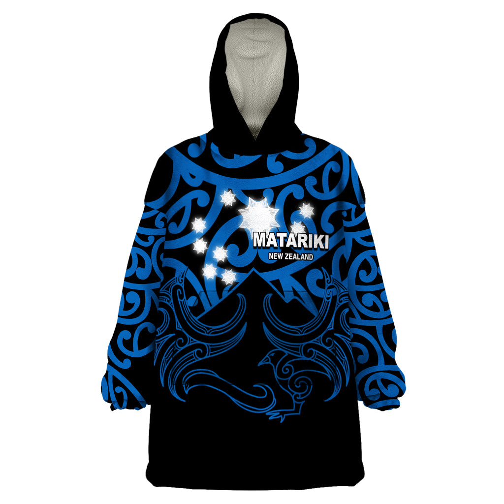 Matariki New Zealand Wearable Blanket Hoodie Maori New Year Blue LT6 - Wonder Print Shop