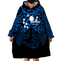 Matariki New Zealand Wearable Blanket Hoodie Maori New Year Blue LT6 - Wonder Print Shop