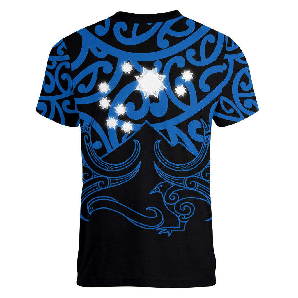 Matariki New Zealand Women V Neck T Shirt Maori New Year Blue LT6 - Wonder Print Shop