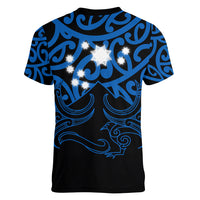 Matariki New Zealand Women V Neck T Shirt Maori New Year Blue LT6 - Wonder Print Shop