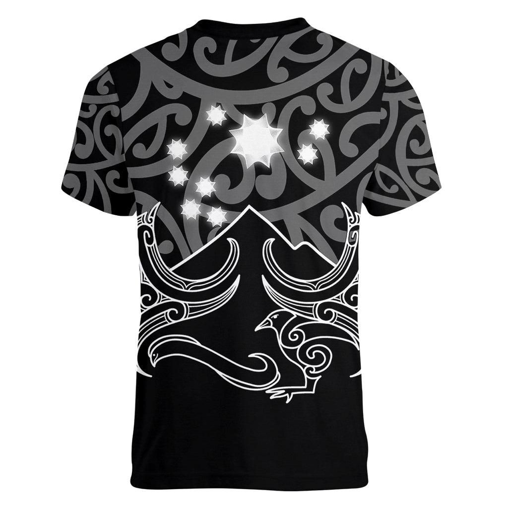 Matariki New Zealand Women V Neck T Shirt Maori New Year White LT6 - Wonder Print Shop
