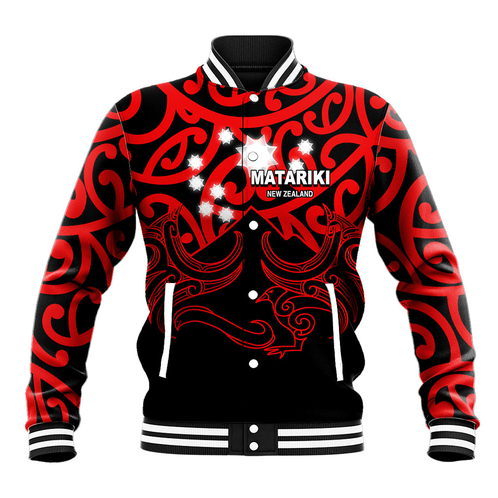 Matariki New Zealand Baseball Jacket Maori New Year Red LT6 - Wonder Print Shop